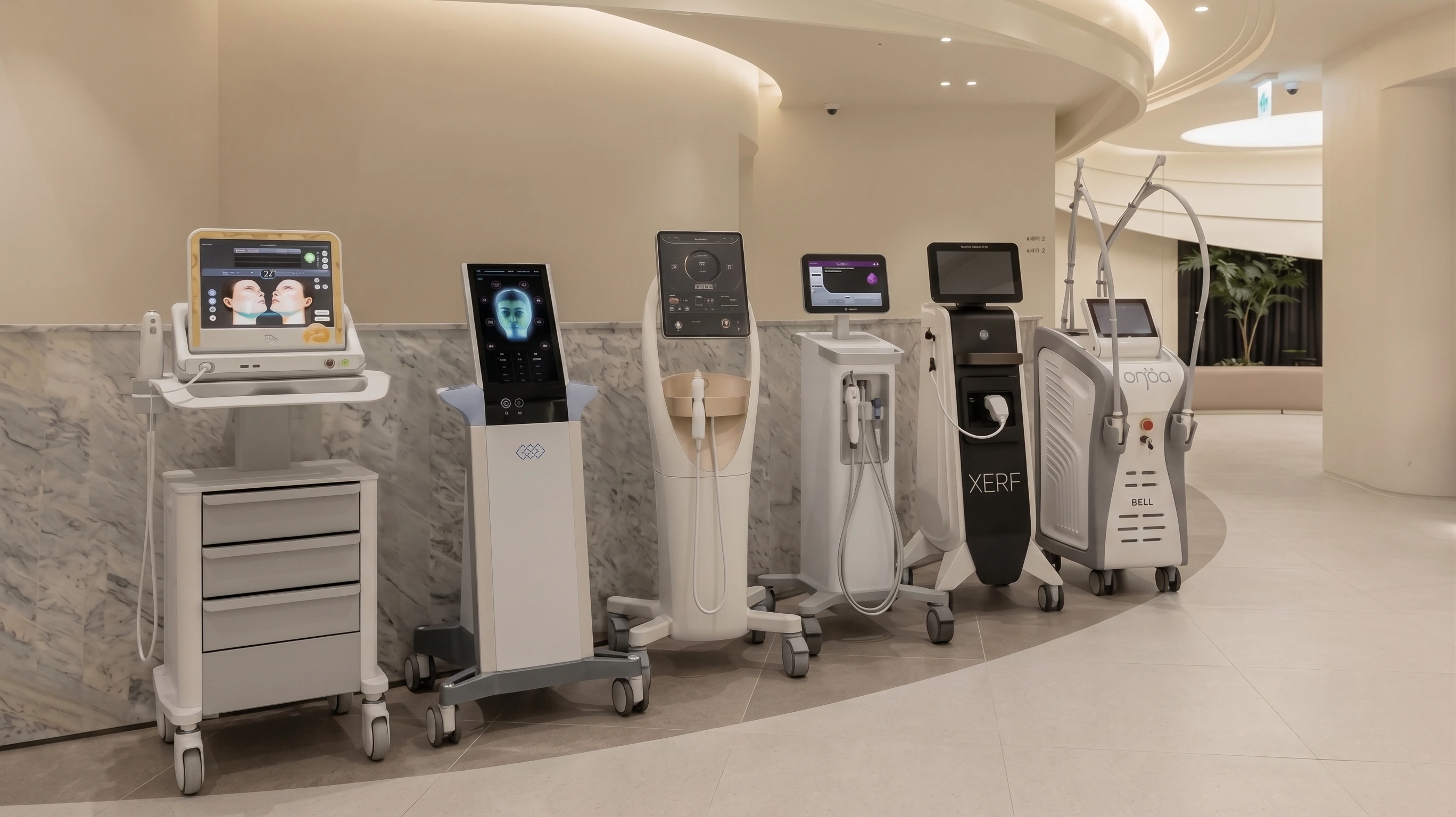 Lifting and anti-aging devices displayed at ODE Clinic